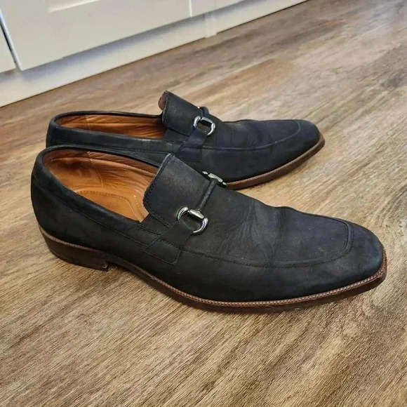 Johnston & Murphy Everett Black Suede Bit Loafers Dress Shoes Men Size 13 - Picture 4 of 8